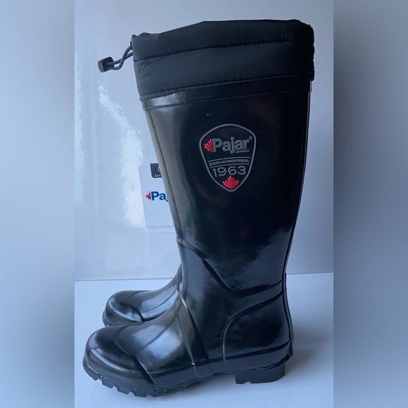 NWT Pajar shiny Black tall boots  sz 5-5.5 - Picture 3 of 7